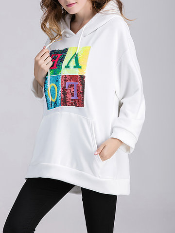 Casual Women Printed Thick Hoodies-Newchic-