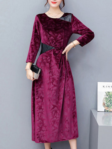 Elegant Women Patchwork Splited Dresses-Newchic-