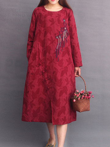 Embroidery Jacquard Women Dresses-Newchic-