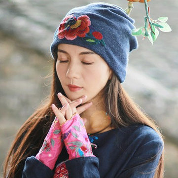 Ethnic Embroidery Flowers Beanie Caps-Newchic-