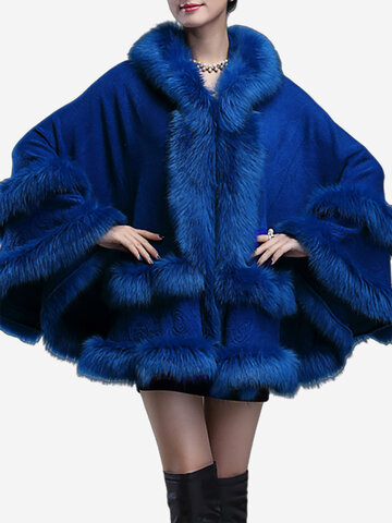 Fashion Faux Fur Women Shawl Coats-Newchic-