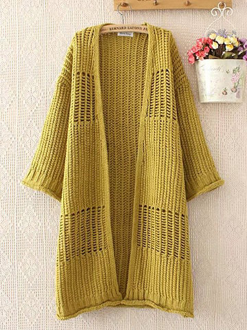 Knitted Oversize Long Cardigans-Newchic-