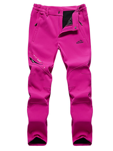 Outdoor Sport Pants Elastic Waist Waterproof Fleece Pants-Newchic-