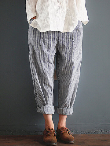 Stripe Loose Women Pants-Newchic-