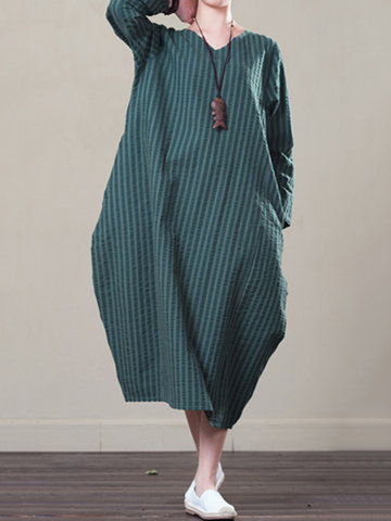 Stripe Print Irregular Women Dresses-Newchic-
