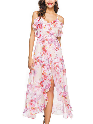 TangJie Floral Printed Sexy Dresses-Newchic-