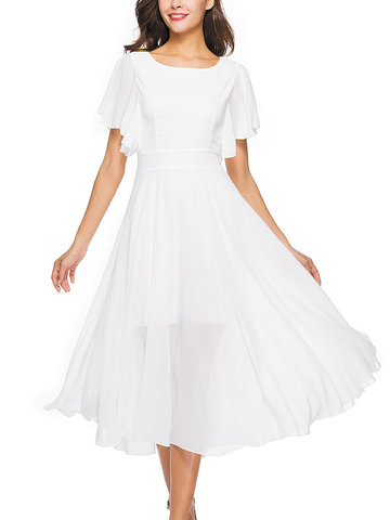 TangJie Sexy White Chiffon Dresses-Newchic-