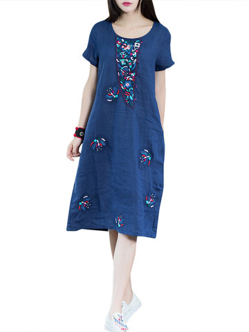 Vintage Embroidered Dress For Women-Newchic-