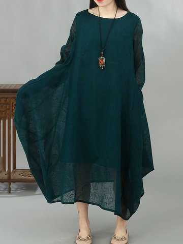 Vintage Jacquard Irregular Women Dresses-Newchic-