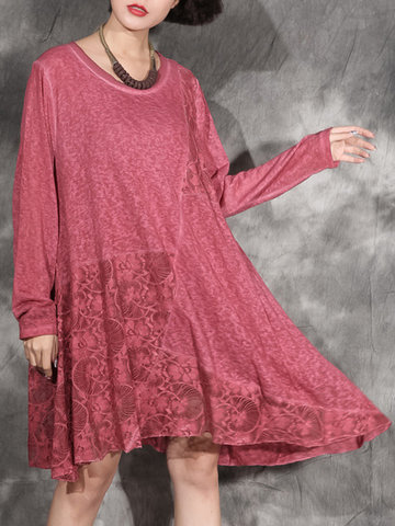 Vintage Lace Patchwork Dresses-Newchic-