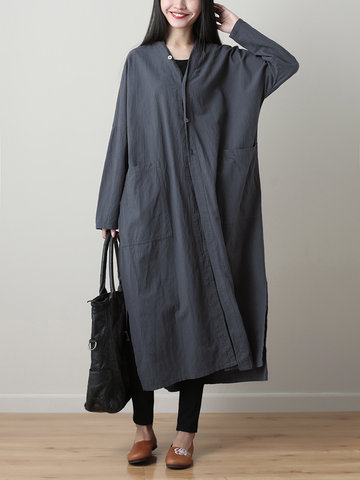 Vintage Side Splited Women Coats-Newchic-