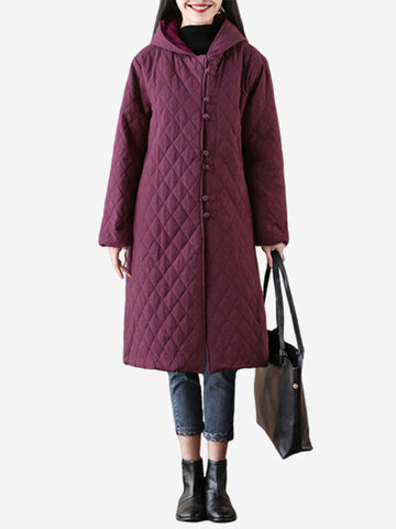 Vintage Women Hooded Thicken Coats-Newchic-
