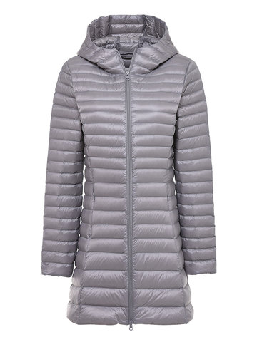 Women Solid Hooded Down Coat-Newchic-