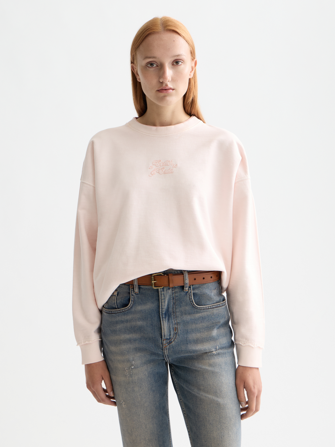 Garment dye logo oversized sweatshirt